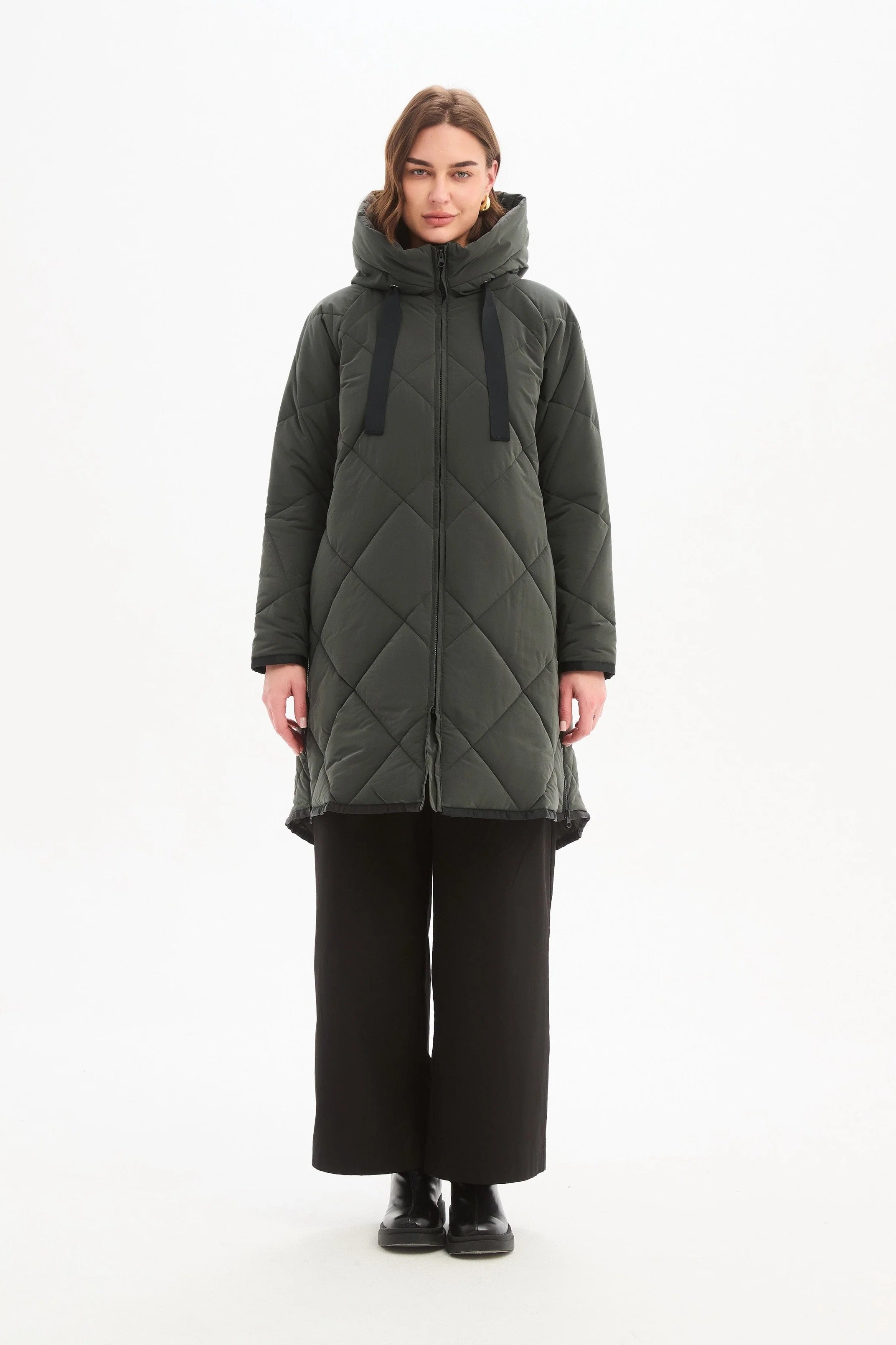 Zip Hem Winter Coat